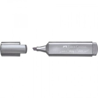marcador textliner metalico. color: plata. faber castell 154661