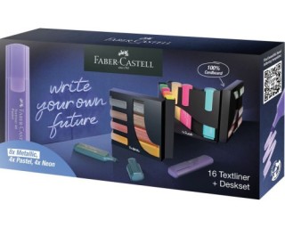 faber-castell 254603 marcador 16 pieza(s) punta de cincel metalico, multicolor, pastel