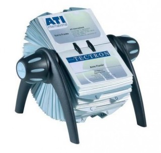 tarjetero rotativo visifix flip vegas negro durable 2417-01