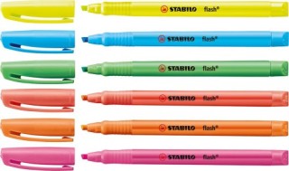 marcador fluorescente flash trazo 2/5mm. rojo stabilo 555/40