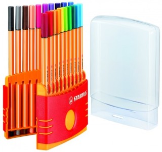 caja plastico 20 unidades punta fina 0,4mm. point 88 colorparade stabilo 8820-03