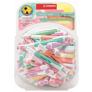 expositor bombonera plastico swing cool pastel 100 unidades surtidas trazo 1/4mm. stabilo 275/48-8-2