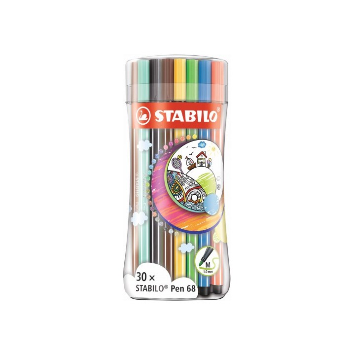 stabilo pen 68 rotulador medio multicolor 30 pieza(s)
