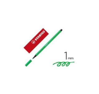 rotulador premium con punta de fibra biselada pen 68 max color verde claro stabilo 768/33
