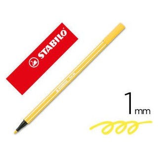 rotulador premium con punta de fibra biselada pen 68 max color amarillo stabilo 768/44