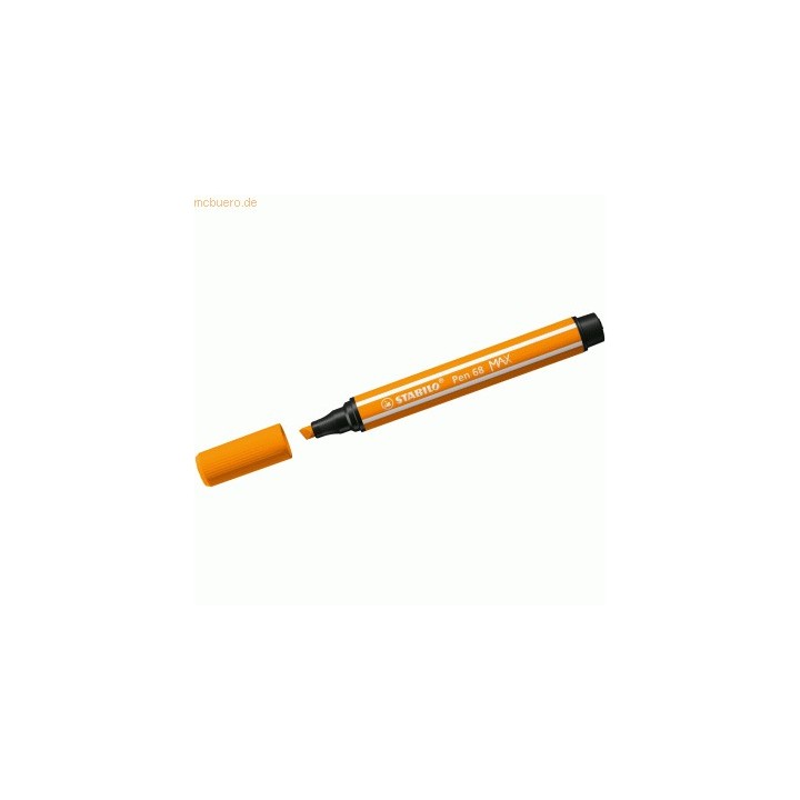rotulador premium con punta de fibra biselada pen 68 max color naranja stabilo 768/54