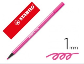 rotulador premium con punta de fibra biselada pen 68 max color rosa stabilo 768/56