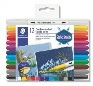 estuche de plastico con 12 marcadores, colores surtidos staedtler 3190 tb12