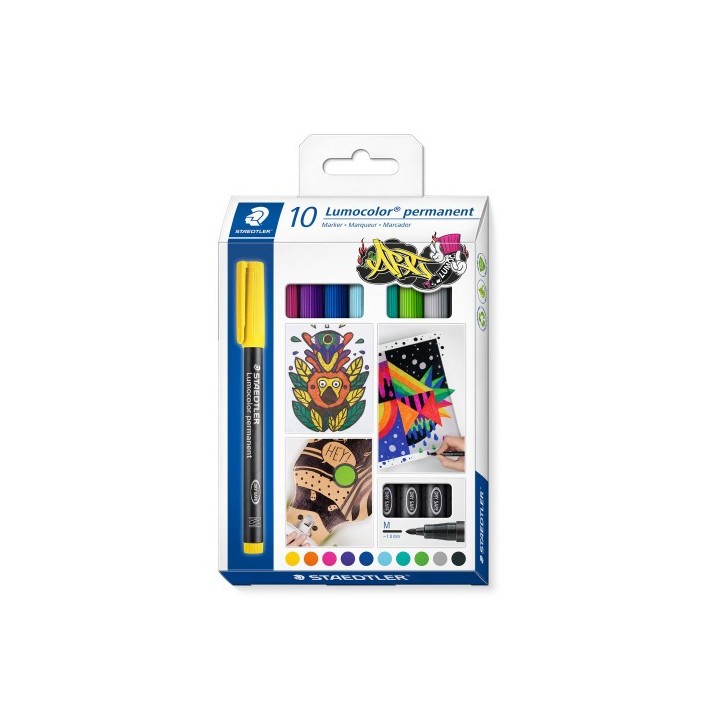 staedtler lumocolor 317 c10 marcador permanente surtido colores surtidos 10 pieza(s)