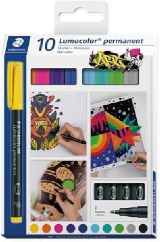 estuche 10 uds lumocolor permanent 318 staedtler 318 c10