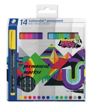 estuche 14 uds lumocolor permanent 318 staedtler 318 c14