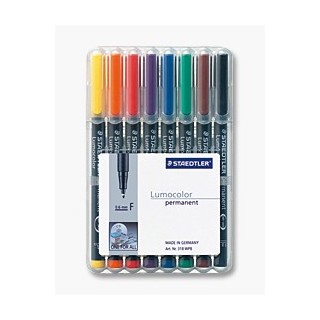 estuche 8 marcadores lumocolor permanente punta fina 0,6mm. surtidos staedtler 318 wp8