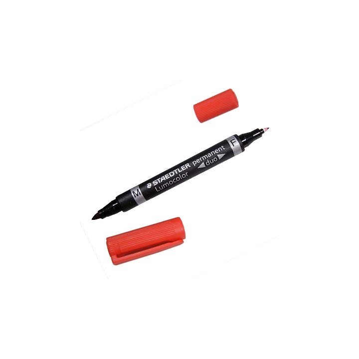 marcador duo lumocolor permanente puntas 0,6/1mm. 1mm. rojo staedtler 348-2
