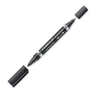 marcador duo lumocolor permanente puntas 0,6/1mm. 1mm. negro staedtler 348-9
