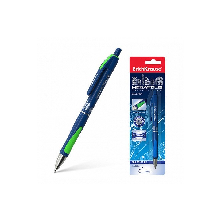 boligrafo de bola automatico megapolis concept, color de la tinta azul erich krause 31