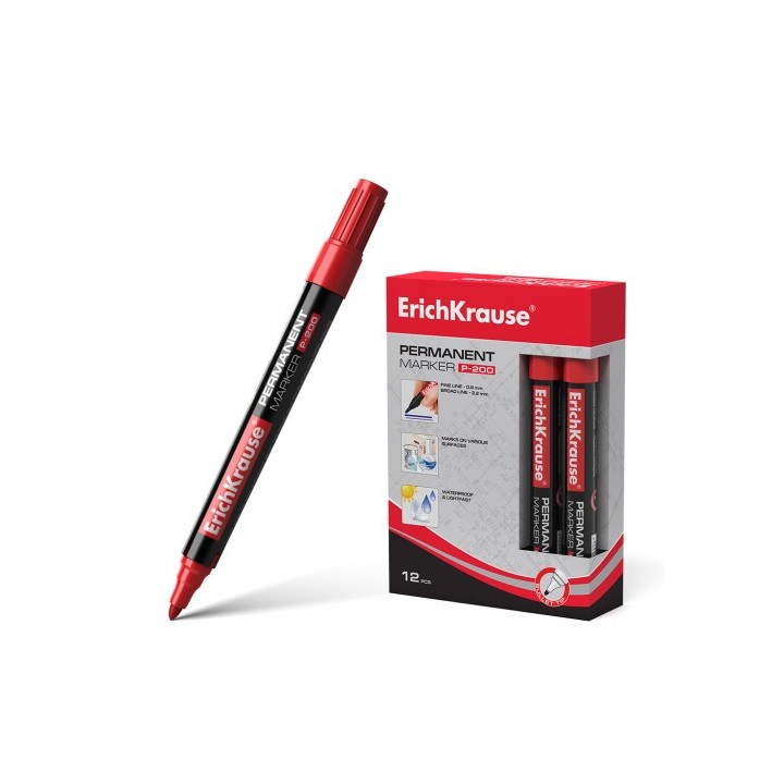 marcador permanente p-200 rojo erich krause 4779