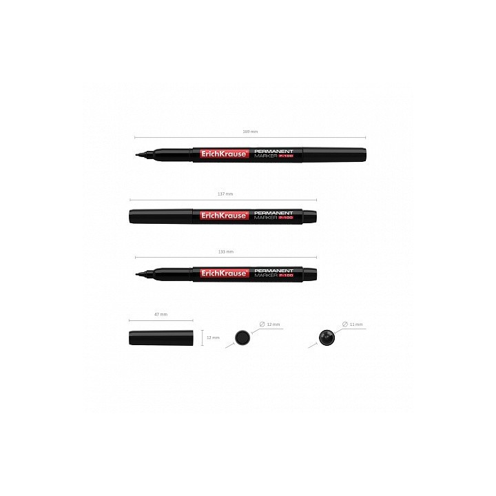 marcador permanente p-100, color: negro erich krause 12841