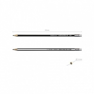 lapiz de grafito hexagonal con goma de borrar megapolis hb erich krause 32860