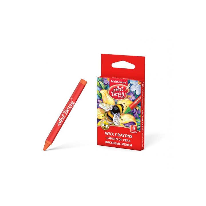 estuche de ceras de plastico 8 colores artberry 34929