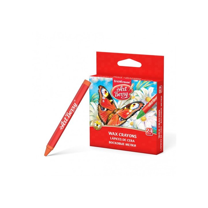 estuche de ceras de plastico 24 colores artberry 34931