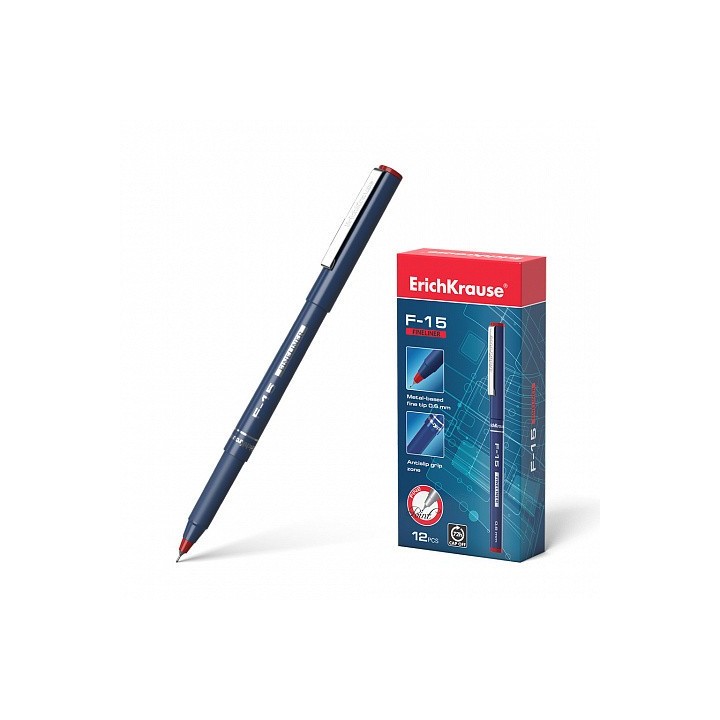 boligrafo de trazo fino erichkrause f-15, tinta color: rojo erich krause 37067