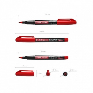 marcador permanente p-70, color: rojo erich krause 37075