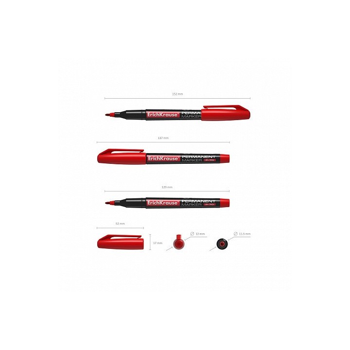 marcador permanente p-70, color: rojo erich krause 37075