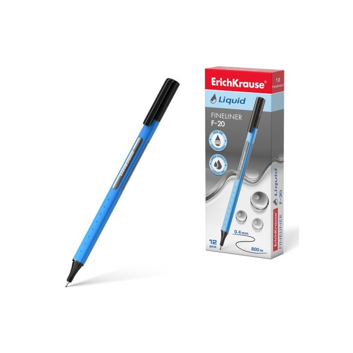 fineliner liquid f-20, color de la tinta: negro erich krause 47970