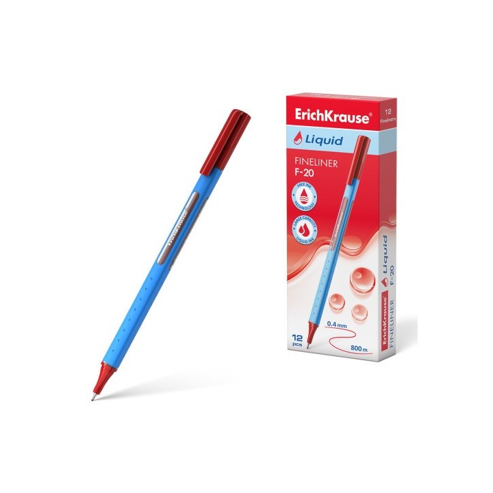 fineliner liquid f-20, color de la tinta: rojo erich krause 47971