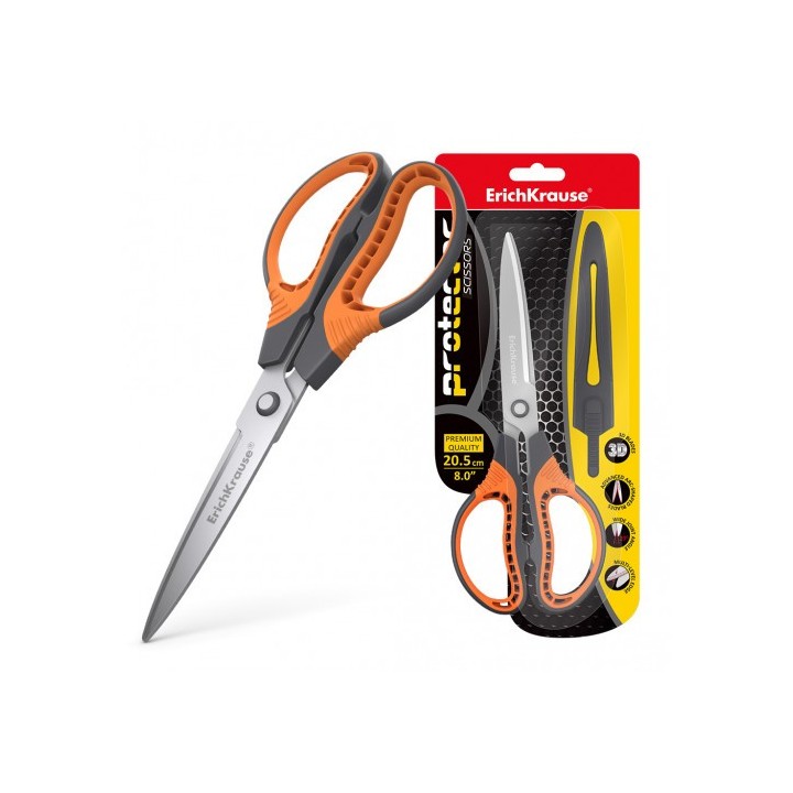 erichkrause protector universal corte recto gris, naranja, acero inoxidable