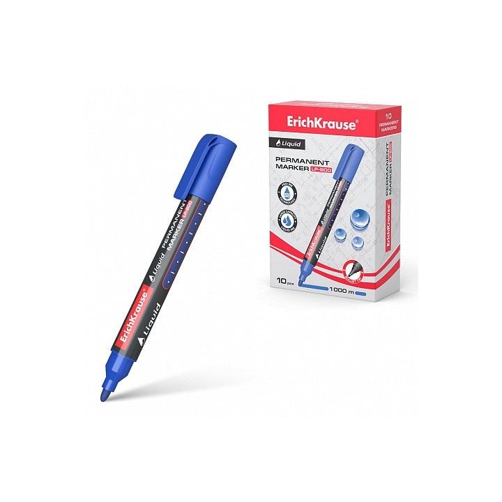 marcador permanente con tinta liquida lp-600 color azul erich krause 48770