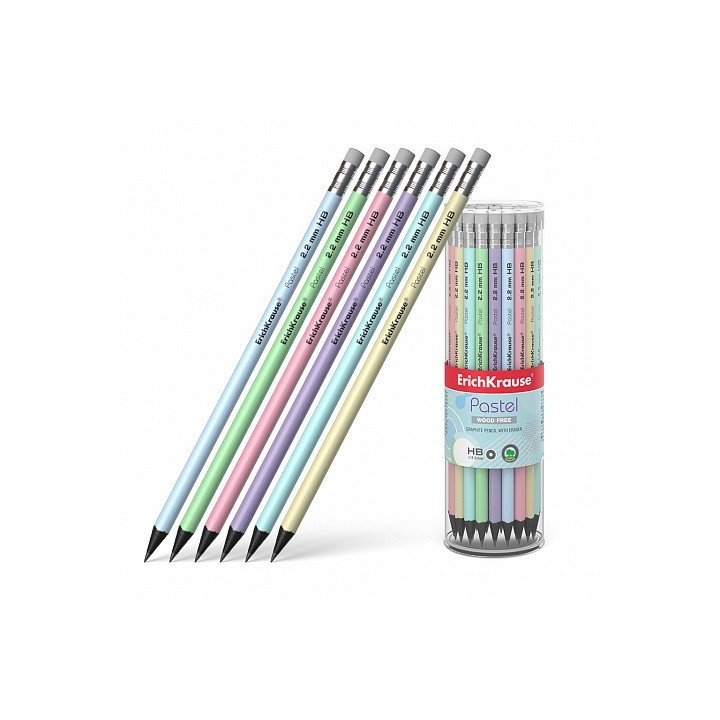 lapiz de grafito redondo con goma pastel hb erich krause 55272