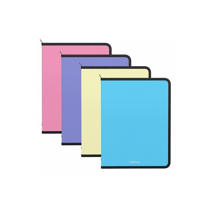 carpeta polipropileno con cremallera matt pastel a4 colores surtidos erich krause 59221