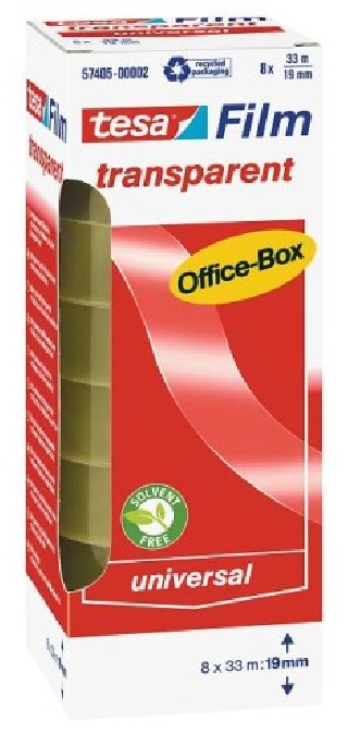 pack 8 cintas adhesivas transparente 33mx19mm tesa 57405-00002-01