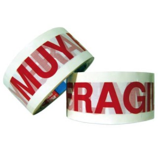 cinta de embalaje impresa muy fragil 50mm.x66m. blanco / rojo tesa 60089-00001-00