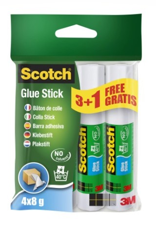 pack 3+1 barras adhesivo permanente 8g 6232sn scoth 7100115629