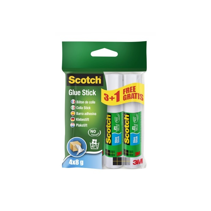 pack 3+1 barras adhesivo permanente 8g 6232sn scoth 7100115629