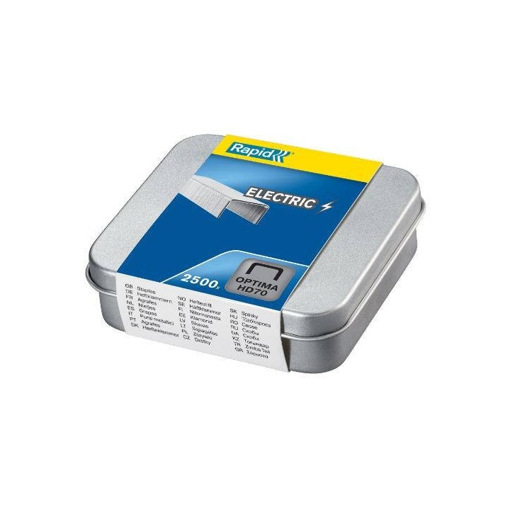 caja de 2.500 grapas optima hd70 galvanizada para grapadoras electricas rexel 5001375