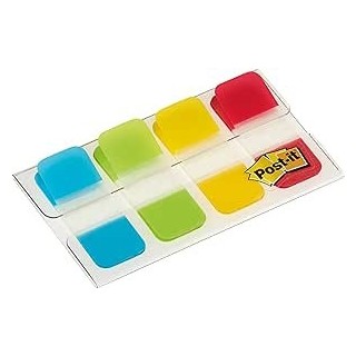 blister dispensador 40 marcadores index rigido 15,8x38mm rojo/amarillo/lima/azul 676-alyr-eu post-it