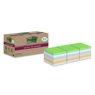 pack 14+4 blocs 90 hojas notas recicladas adhesivas 76x76mm super sticky colores surtidos 654 rsscol
