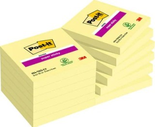 pack 12 blocs 90 hojas notas adhesivas 76x76mm super sticky sin encelofanado individual 654-12sscy-e