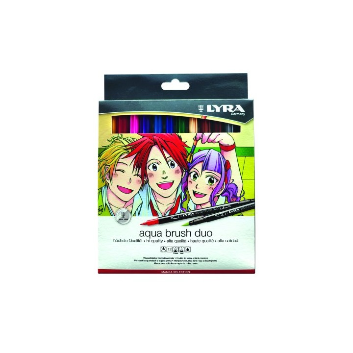 estuche 12 rotuladores dibujos manga aqua brush duo manga lyra l6521121