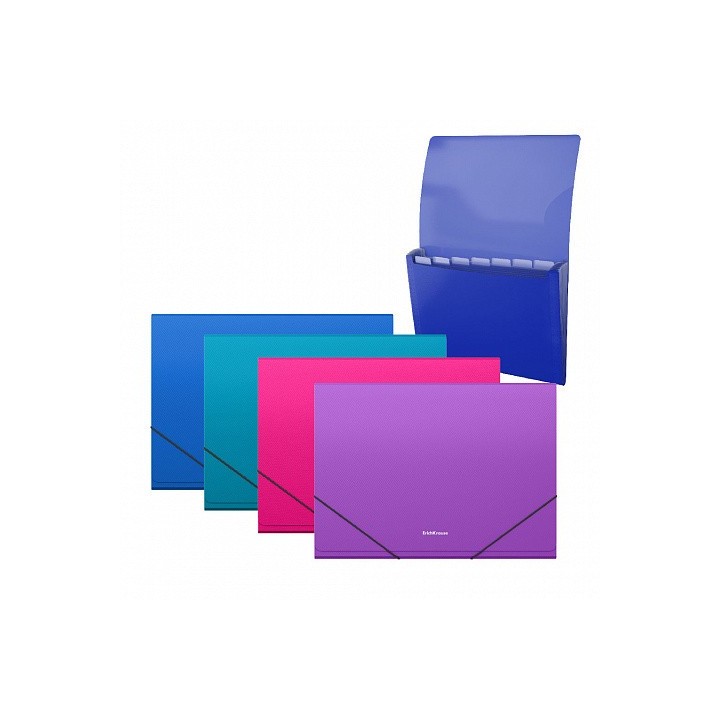 archivador acordeon diagonal vivid, 12 fundas, a4, colores surtidos erich krause 50419