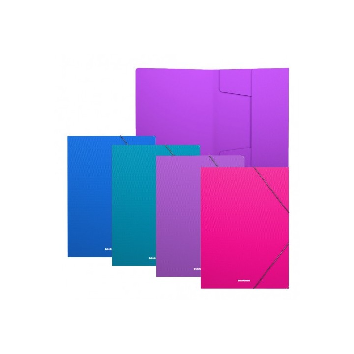 carpeta con gomas elasticas diagonal vivid, a4, colores surtidos erich krause 50380