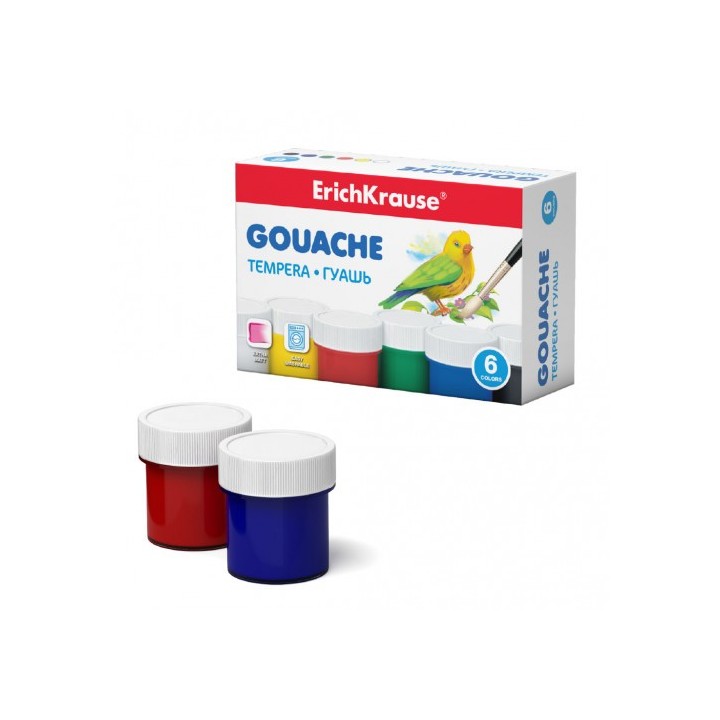 caja gouache 6 colors by 20ml erich krause 50535