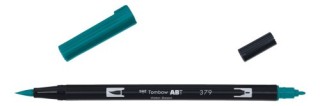 rotulador doble punta pincel dual brush-379 - color jade green. tombow abt-379