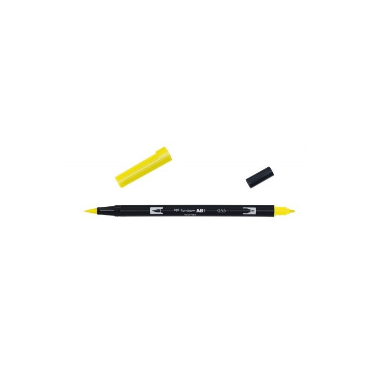 rotulador doble punta pincel color process yellow tombow abt-055