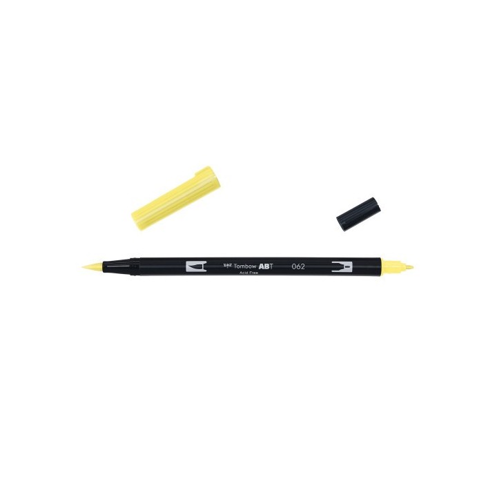 rotulador doble punta pincel color pale yellow tombow abt-062