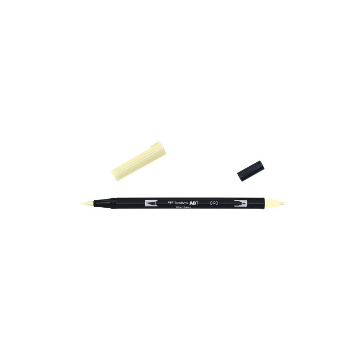 rotulador doble punta pincel dual brush-090 - color baby yellow. tombow abt-090