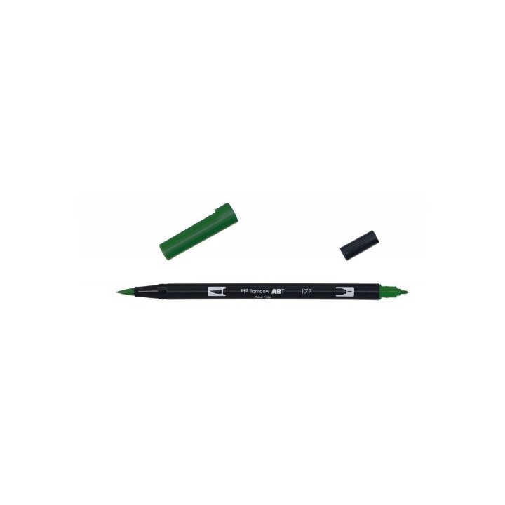 rotulador doble punta pincel color dark jade tombow abt-177
